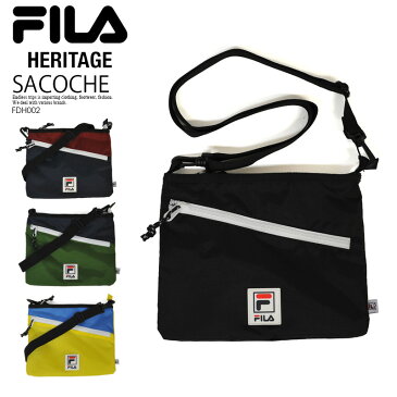 【希少! 大人気!】FILA HERITAGE (フィラ ヘリテージ) SACOCHE (サコッシュ) ボディバッグ ショルダーバッグ メンズ レディース BLACK ブラック NAVY ネイビー GREEN グリーン YELLOW イエロー FDH002