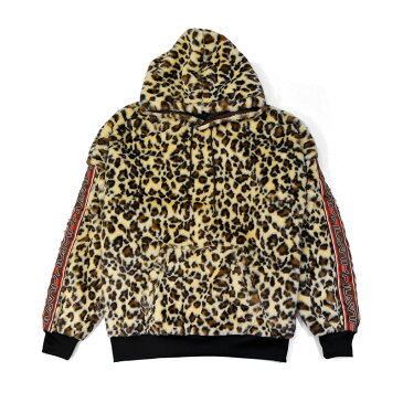 【希少!入手困難! ユニセックス 】 FILA HERITAGE (フィラ ヘリテージ) LEOPARD FAKE FUR PULLOVER HOODIE (レオパード フェイクファー プルオーバー フーディー) パーカー トップス メンズ レディース ひょう柄 ファー BROWN (ブラウン) FM9448 BROWN