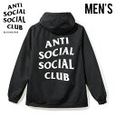 【日本未入荷 入手困難 】ANTI SOCIAL SOCIAL CLUB (アンチソーシャルソーシャルクラブ) BLACK ANORAK ブラック アノラック トップス メンズ ジャケット アウター ナイロン BLACK ブラック エンドレストリップ dpd