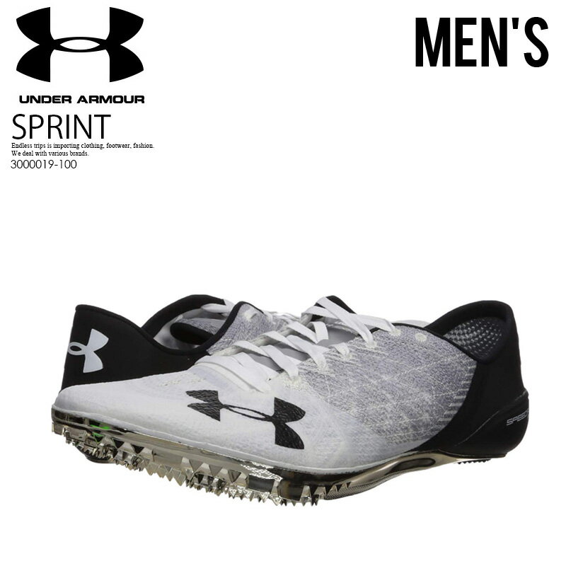 【アウトレット☆訳あり価格商品】【希少! メンズ 短距離用 陸上 シューズ】 UNDER ARMOUR (アンダーアーマー) UA SPEEDFORM SPRINT 2 (スピードフォーム スプリント 2) MENS 陸上スパイク 陸上競技 (ホワイト) 3000019-100 【※箱ダメージ、もしくは別箱でのお届け】
