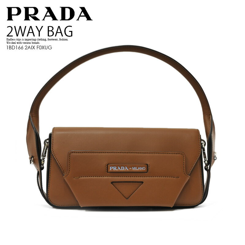 プラダ ハンドバッグ（レディース） 【大人気! 2WAYバッグ】 PRADA(プラダ) MANUEL LEATHER SHOULDER BAG レザー レディース 斜めがけ ショルダーバッグ クロスボディバッグ ハンドバッグ COGNAC N (コニャック) 1BD166 2AIX F0XUG エンドレストリップ dpd-3