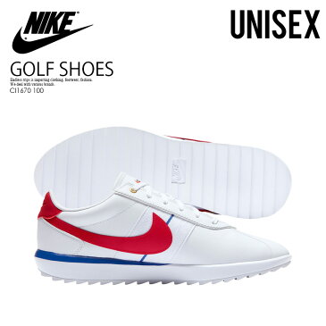 【希少なレディースサイズ】 NIKE （ナイキ）WOMENS CORTEZ G (コルテッツ G) メンズ レディース ユニセックス ゴルフシューズ スパイクレス WHITE/VARSITY RED (ホワイト) 白 (CI1670 100) ENDLESS TRIP エンドレストリップ