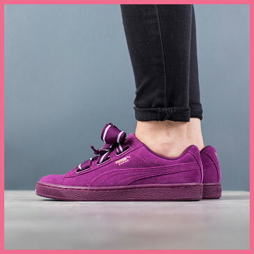 【希少!大人気!レディース モデル】 PUMA (プーマ) SUEDE HEART STAIN II WOMEN'S (スエード ハート サテン 2) WOMENS ウィメンズ スニーカー シューズ リボン DARK PURPLE-DARK PURPLE (パープル) 364084-02 ENDLESS TRIP