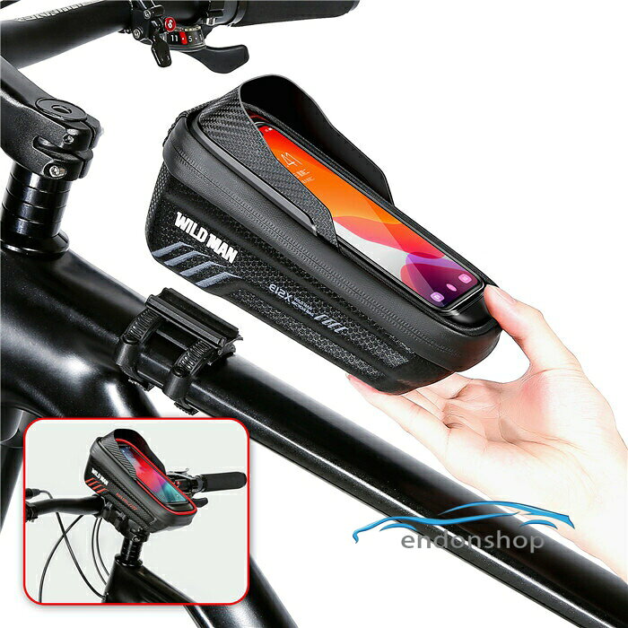 トップチューブバッグ フレームバッグ 自転車 スマホホルダー ロードバイク クロスバイク 大容量 撥水 スマートフォンホルダー スマートフォン ホルダー スマホケース スマホ マウント 雨除け 充電 ブラック おしゃれ メーカー希望小売価格はメーカーサイトに基づいて掲載しています