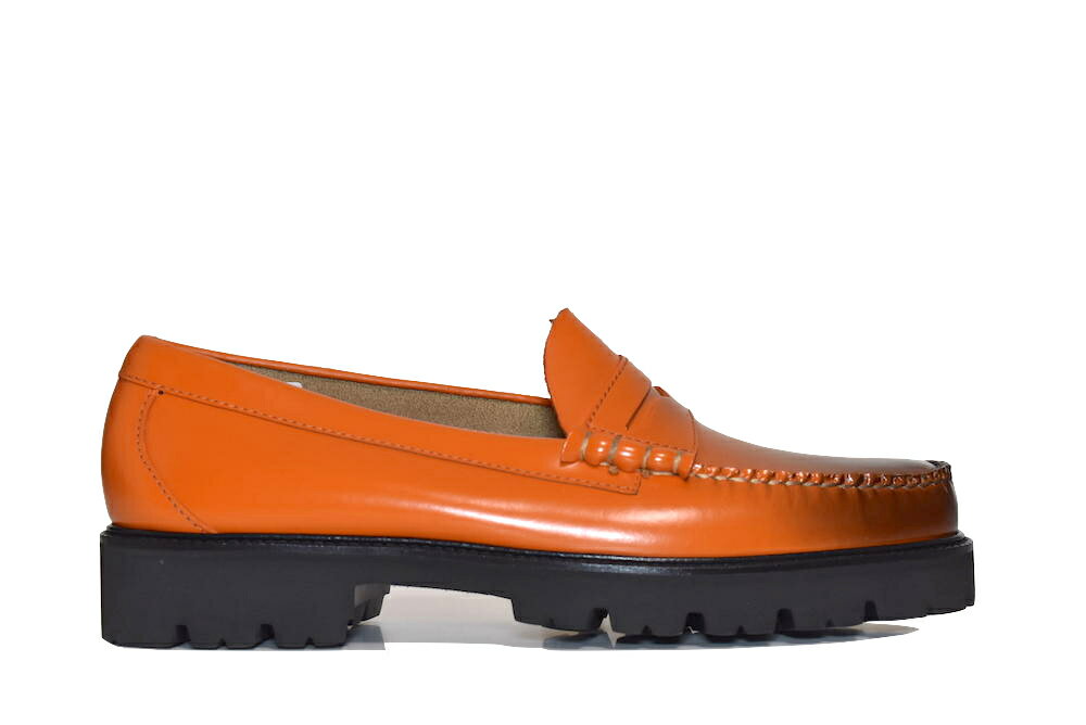 【送料無料】GH BASS 90S LARSON PENNY LOAFERS ORANGE LEATHER ジーエイチバス ラーソン ペニーローファー オレンジ レザー チャンキーソール 厚底 ラバーソール ブーツ シューズ スニーカー ギフト メンズ