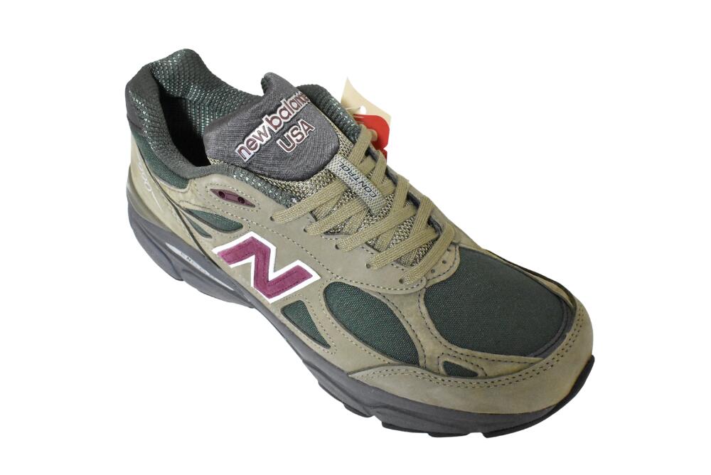 【送料無料】未使用品 NEW BALANCE M990GP3 OLIVE PURPLE MADE IN USA 990 ニューバランス オリーブ グリーン パープル 新古品 スニーカー メンズ 【中古】 2