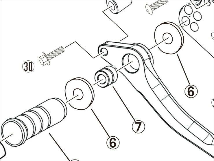 【レース専用】 7.BOSS PEDAL PIVOT バックステップキット 補修部品 バイク