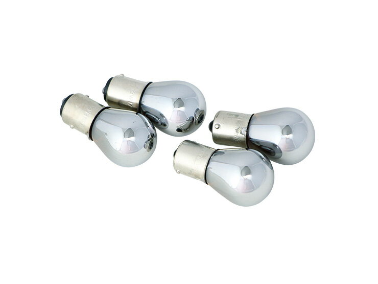 メッキバルブ(12V21W） 角度ピン 4個セット バイク