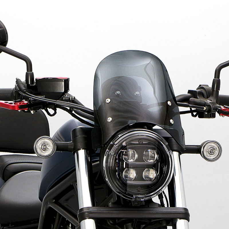 【エントリーで最大100%ポイントバック】レブル250 REBEL250 MC49 メーターバイザー セット(スモーク)＋取り付けキット バイクのサムネイル
