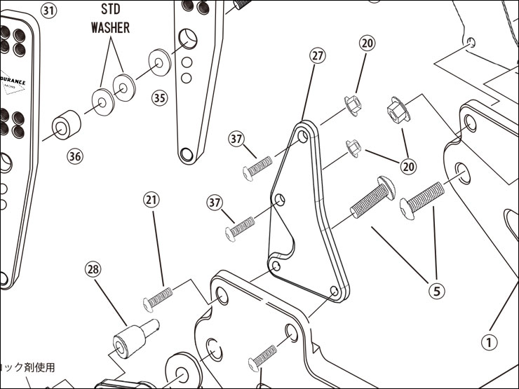 �ڥ졼�����ѡ� 37.BUTTON BOLT M6��25[�Хå����ƥåץ��å�(EF650K26J1)���佤����] �Х���