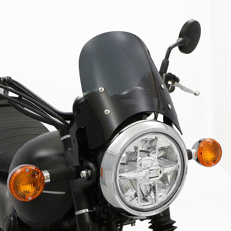 W800 W800 STREET EJ800E EJ800B メーターバイザー セット(スモーク)＋取り付けキット バイク