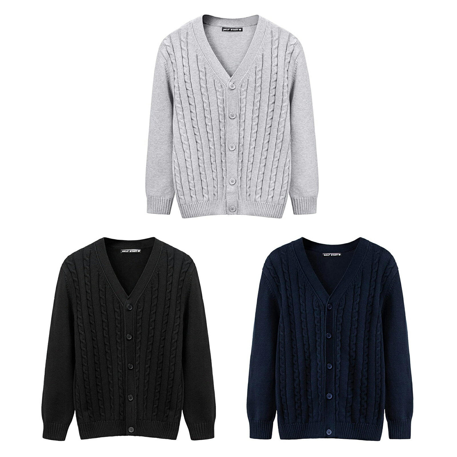 カーディガン メンズ Vネック ニット メンズ セーター ビジネス ケーブル編み 春秋服 厚手 コットンカーデ 長袖 カジュアル アウター 通勤通学