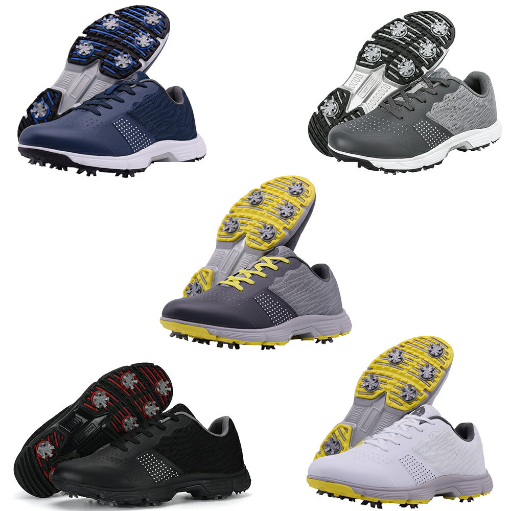 ゴルフシューズ メンズ プロゴルフシューズ スパイク レジャーゴルフトレーニングシューズ 通気性スニーカー ウォーキングシューズ 4E 抗菌 防臭 防水ゴル 取...