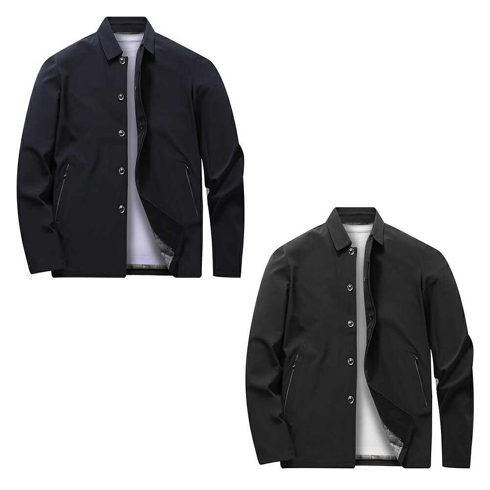 ジャケットメンズ 薄手 春秋 ビジネス ブルゾン カジュアル イージー ジャケット 無地 撥水 防風 アウター 仕事着 軽量 ゴルフウェア ブラック ネイビー