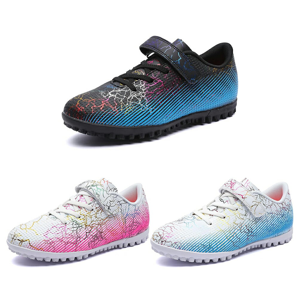 サッカーシューズ キッズ サッカートレーニングシューズ ジュニア マジックテープ 軽量 滑り止め 通気 男の子 女の子 子供用 19.5cm-24.5cm