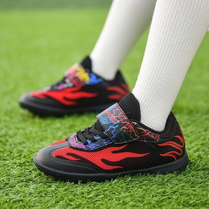 フットサルシューズ キッズ マジックテープ サッカー トレーニングシューズ ジュニア サッカーシューズ 男の子 女の子 トレーニングシューズ インドア用 サッカーシューズ 通気 軽量 滑り止め 19.5cm-24.5cm