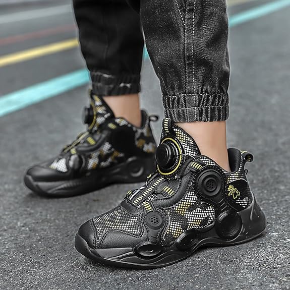 バスケットシューズ キッズ バッシュ スニーカー 子供靴 男の子 ハイカット スポーツシューズ 軽量 厚..