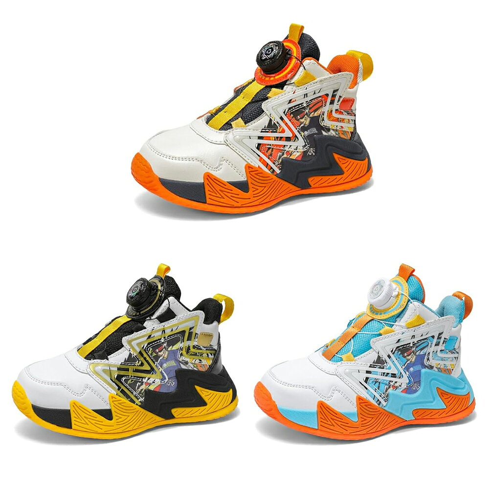 ENERG 楽天市場店のスニーカー 男の子 ジュニア バスケットシューズ ダイヤル式 キッズバッシュ ハイカット スニーカー ランニングシューズ 子供靴 バスケットボールシューズ アウトドア 運動靴 軽量 防滑 通気 日常着用 通学靴 21.0cm-25.0cm｜アングル2