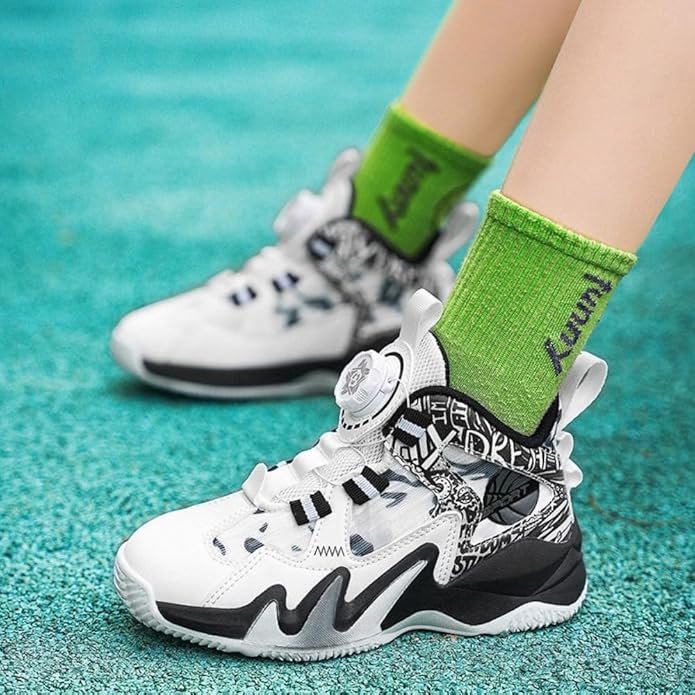 バスケットシューズ キッズ バッシュ ジュニア スニーカー 男の子 女の子 スポーツ靴 子供靴 ダイヤル..