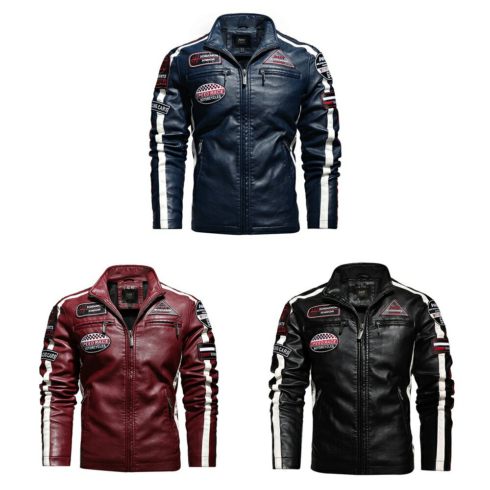 バイク用レザージャケット 冬用 メンズ革ジャケット 裏ボア ライディングジャケット 防寒保温 ライダースジャケット 革ジャン 冬向け アウターコート PU革ジャン フェイクレザー 防風