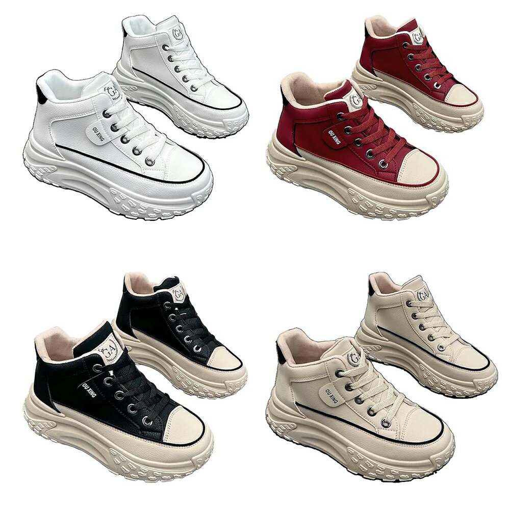 Rakuten - レースアップ スニーカー 厚底ソール 5cm up レディース 運動靴 ウォーキングシューズ シークレットシューズ ダッドスニーカー ハイカット スニーカー インヒールスニーカー 疲れない 軽量 美脚 身長アップ 通気性 通学 22.5cm-25.0cm