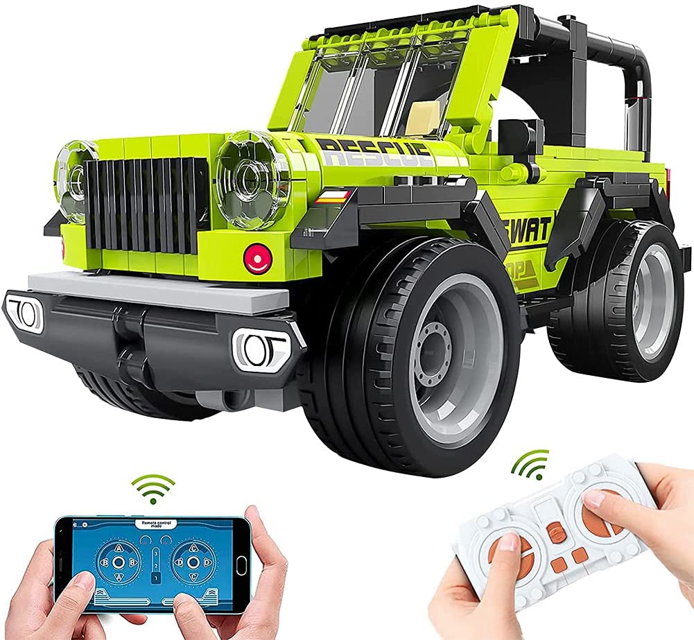 ラジコンカー リモコンカー 子ども向け 電動RCカー 2.4GHz 車おもちゃカー ブロックおもちゃ APPプログラミング制御キット おもちゃ レースカー 四輪...