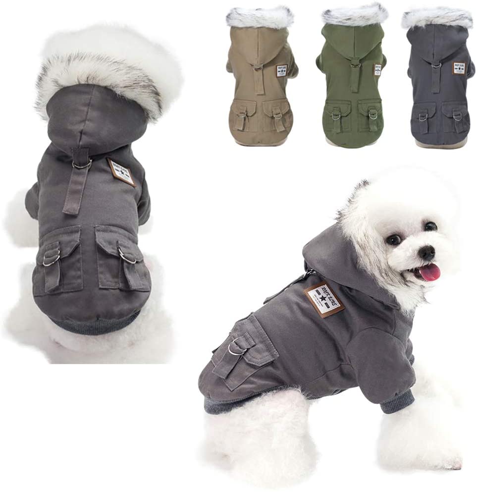 ペット服 冬 ペット コート 犬 ジャケット ドッグウエア パーカー 小中型犬 保温 防寒 お散歩お出かけ 選べる3色