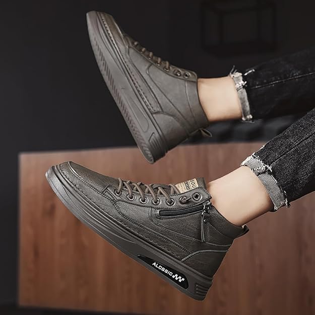 バイクシューズ メンズ ライディングブーツ オートバイブーツ レーシングブーツ プロテクトシューズ カジュアルシューズ 厚底 ハイカット ライディングスニーカー 衝撃を吸収 耐摩 軽量 通気 バイク用品 24.5cm-27.0cm