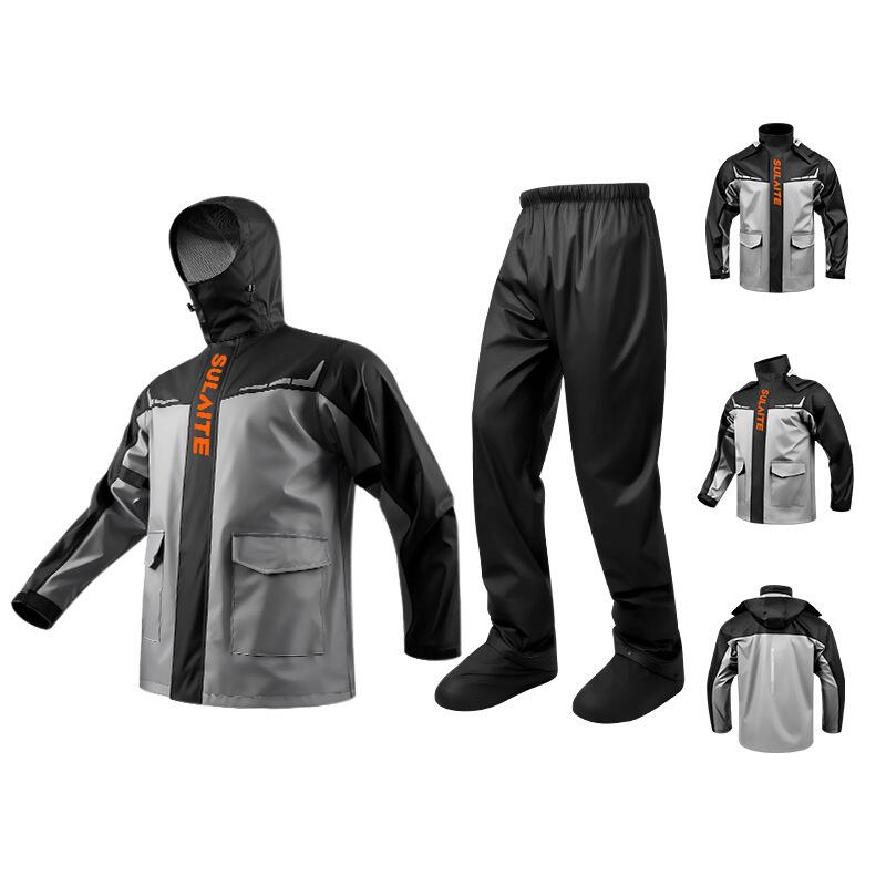 バイクレインウェア 上下セット レインジャケット メンズ バイク用カッパ レディース シューズカバー レインスーツ 春夏秋冬 雨カッパ 雨具 自転車 ゴルフ 作業用 登山 撥水