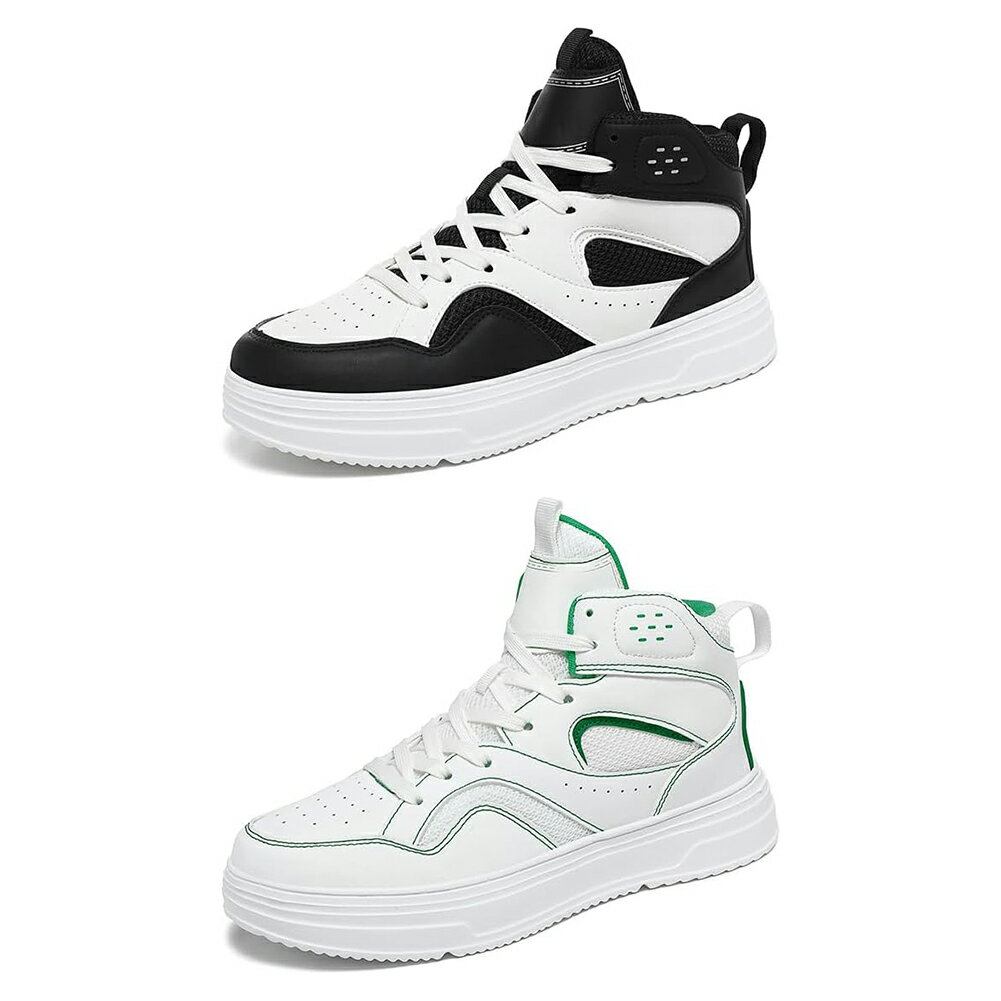 Rakuten - スニーカー メンズ バスケットシューズ 白 黒 バッシュ 大きいサイズ 人気 厚底 ウォーキングシューズ 幅広 ハイカット クッション性 軽量 アウトドア おしゃれ カジュアル 通気性 歩きやすい 疲れにくい 滑り止め 通学靴 通勤靴 24.5cm-29.0cm