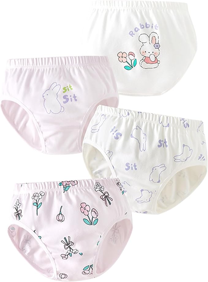 Rakuten - 女の子 ショーツ 4点セット 女児 ブリーフ パンツ キッズ 下着 綿 通気 ガールズ ジュニア 幼児 小学生 ユニコーン