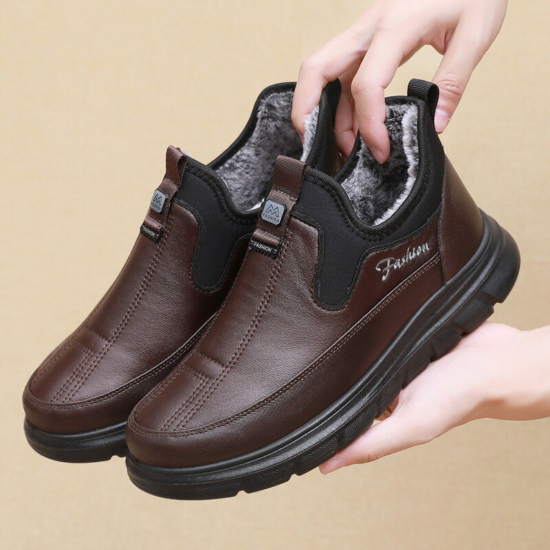 綿靴 スノーブーツ メンズ靴 裏起毛 防寒 保温 コンフォートシューズ メンズ カジュアル 紳士靴 お年寄りシューズ 防滑 ドライビング シューズ 幅広 オフィ...