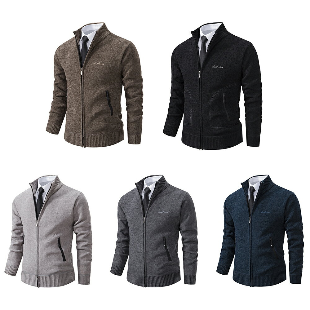 ニットカーディガン メンズ 裏起毛 厚手 ジップアップ トップス 保温性 暖かい おしゃれ セーター 羽織 カーディガン ジャケット メンズ 秋冬