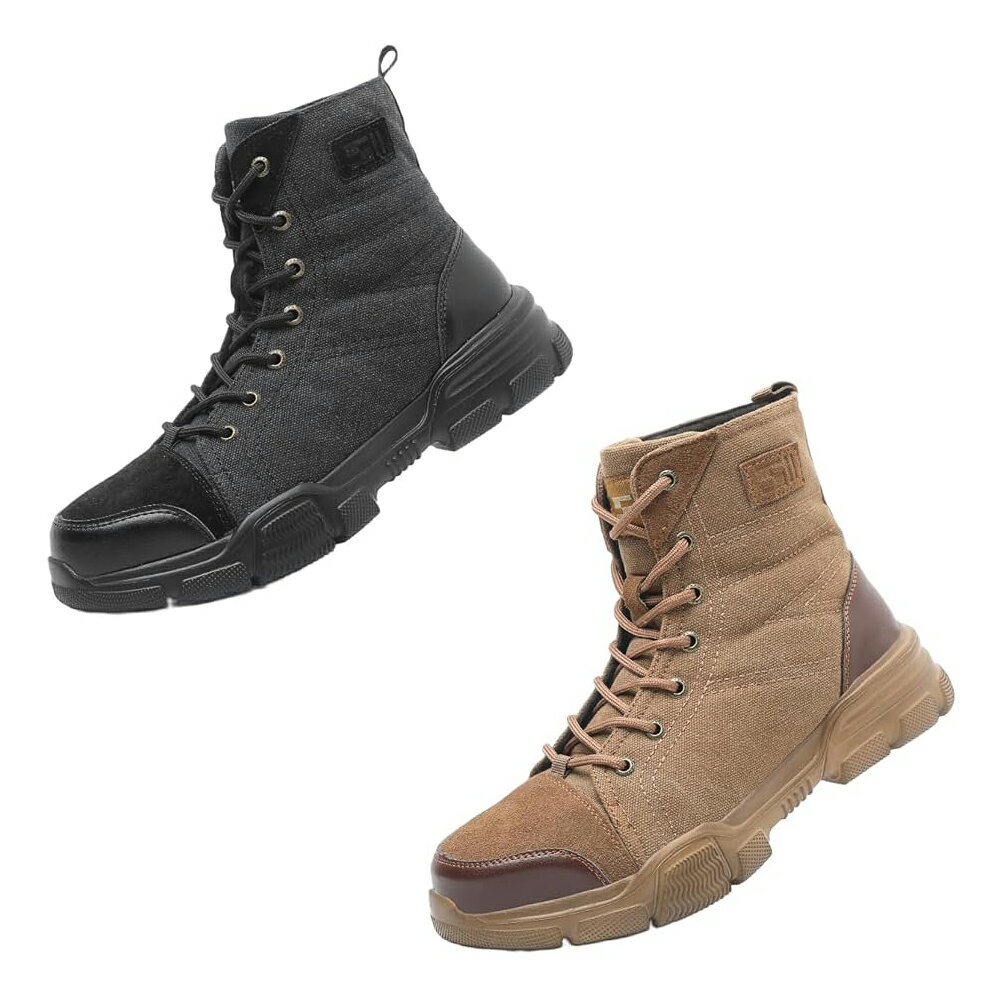 Rakuten - 安全靴 作業靴 ハイカット ブーツ 工事現場 セーフティーシューズ 足裏/つま先保護 セーフティーブーツ あんぜん靴 ワークブーツ 耐滑 通気 滑り止 男女兼用 23.0cm-29.0cm