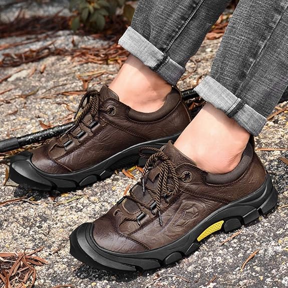 レースアップ ハイキングシューズ 防水 幅広 4E スニーカー シューズ 靴 ウォーキング 大きいサイズ 耐摩耗性 ローカット トレッキングシューズ 防滑 歩きやすい 疲れにくい 登山靴 アウトドアシューズ ゆったり ウォーキングシューズ 24.0cm-27.5cm