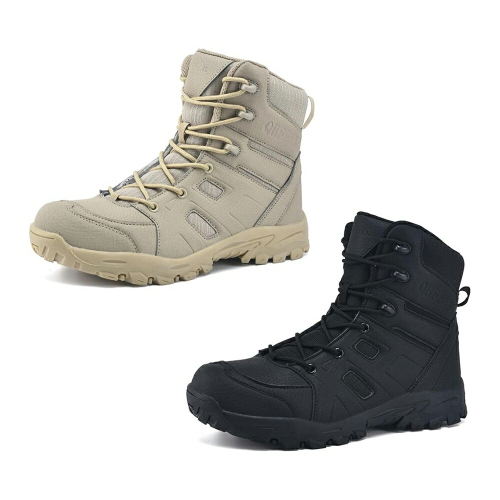 ミリタリーブーツ メンズ トレッキングブーツ バイクブーツ タクティカルブーツ 軽量 登山 ライダーブ..