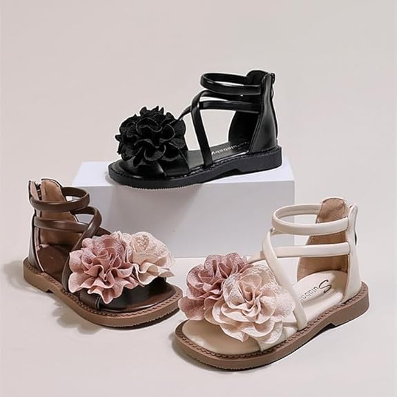 Rakuten - サンダル キッズ 女の子 ドレスサンダル フラワーモチーフ ガールズ シューズ ビーチサンダル 子供靴 滑り止め 可愛い 結婚式 入園 卒園式 15.0cm-22.5cm