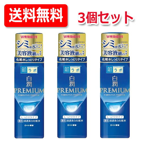 5/25限定！最大100％Pバック＆最大1,000円OFFクーポン＆全品2％OFFクーポン!送料無料・3個セット！【ロート製薬】肌ラボ白潤プレミアム薬用浸透美白化粧水しっとりタイプ