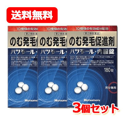 商品特長 ●抜け毛、薄毛の原因は遺伝、生活習慣、ストレス等 個々の体質により異なり、 その治療法は多種多様です。 そのため、外用剤以外にも体内からの治療が必要です。 「ハツモール・内服錠」は脱毛症に対して効果のある生薬とビタミン等を有効成分と した医薬品で、毛乳頭内部の毛細血管の血行を促進し、栄養障害を改善して、体内か ら毛根部の障害を正常な状態によみがえらせることで発毛を促進します。 ●「ハツモール・内服錠」は粃糠性脱毛症の原因となる脂質分泌異常を正常にして、 脱毛部の血行をよくする作用があります。 また、精神的なストレスや自律神経障害による円形脱毛症には内科的な精神安定を補 助し、体内より栄養を補給し、皮下組織の栄養不足を改善して、発毛しやすい体質に します。 効果・効能 粃糠性脱毛症※、円形脱毛症 ※粃糠性脱毛症とは、皮脂の分泌異常により角質がはがれて出来るフケが原因となって 引き起こされる脱毛症です。 用法・用量 成人1日6錠を水またはお湯で2~3回に分けて服用してください。 ●用法・用量に関する注意 1.用法・用量を厳守してください。 2.錠剤の取り出し方 錠剤の入っているPTPシートの凸部を指先で強く押して、裏面のアルミ箔を破 り、取り出して服用してください。(誤ってそのまま飲み込んだりすると食道粘 膜に突き刺さる等思わぬ事故につながります) 成分・分量 [6錠(成人の1日の服用量)中] 成分:カンゾウ末 分量:500.202mg 働き:炎症やアレルギーを抑える。 成分:イノシトールヘキサニコチン酸エステル 分量:480mg 働き:末梢血管を拡張し、血行を良くする。 成分:セファランチン 分量:0.015mg 働き:末梢血管拡張作用により毛成長を促進する。免疫機能を増強する。 成分:アリメマジン酒石酸塩 分量:0.03mg 働き:抗ヒスタミン作用があり、かゆみを抑える。 成分:パントテン酸カルシウム 分量:497.298mg 働き:毛髪や皮膚の栄養状態を整える。 成分:チアミン塩化物塩酸塩 分量:2.49mg 働き:神経や筋肉の働きをよくする。糖質を分解してエネルギーに変える。 成分:リボフラビン 分量:0.996mg 働き:皮膚、爪、毛髪の成長を促進する。 成分:ピリドキシン塩酸塩 分量:2.49mg 働き:皮脂腺の働きを正常化し、過剰な皮脂の分泌を抑制する。 成分:アスコルビン酸 分量:12.45mg 働き:血管、皮膚、粘膜、免疫力を強化する。活性酸素の害を防ぐ。 成分:ニコチン酸アミド 分量:4.98mg 働き:血行を促進する。神経系に働き、ストレスを解消する。 添加物:乳糖水和物、バレイショデンプン、リン酸水素カルシウム水和物、 ヒドロキシプロピルセルロース、クロスカルメロースナトリウム、タルク、 ステアリン酸マグネシウム、ヒプロメロースフタル酸エステル、 グリセリン脂肪酸エステル、酸化チタン、カルナウバロウ 使用上の注意 ■■してはいけないこと■■ (守らないと現在の症状が悪化したり、副作用・事故が起こりやすくなる) 1.次の人は服用しないでください。 (1)小児(15才未満) (2)適応症(脱毛症)以外の人 ■■相談すること■■ 1.次の人は使用前に医師、薬剤師又は登録販売者に相談してください。 (1)医師の治療を受けている人 (2)妊婦または妊娠していると思われる人 (3)本人又は家族がアレルギー体質の人 (4)薬によりアレルギー症状を起こしたことがある人 2.服用後、次の症状があらわれた場合は副作用の可能性があるので、直ちに使用を 中止し、この添付文書を持って医師、薬剤師又は登録販売者に相談してください。 関係部位:皮膚 症状:発赤、発疹、かゆみ 関係部位:消化器系 症状:悪心、嘔吐、下痢、腹痛 保管及び取扱いの注意 1)直射日光の当たらない湿気の少ない涼しい所に保管してください。 2)小児の手の届かない所に保管してください。 3)誤用をさけ、品質を保持するため、他の容器に入れかえないでください。 4)アルミピロー開封後はすみやかに服用してください。 5)本剤は外装に記載されている使用期限内に服用してください。 区分・内容量 第2類医薬品・日本製・180錠 販売元 株式会社 田村治照堂 お客様相談室 住所:〒546-0035 大阪市東住吉区山坂3-6-15 電話:06-6622-6482 受付時間:月~金曜日 9:00~17:00(祝祭日を除く) 広告文責 株式会社エナジー　0242-85-7380 登録販売者　山内和也 【広告文責】 株式会社エナジー　0242-85-7380（平日10:00-17:00） 薬剤師　山内典子 登録販売者　山内和也 原産国・区分 日本・【第2類医薬品】 使用期限：使用期限まで1年以上あるものをお送りいたします。 医薬品販売に関する記載事項はこちら使用期限：使用期限まで1年以上あるものをお送りいたします。