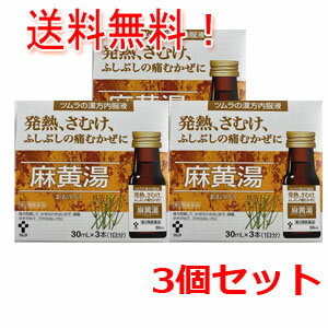 【第2類医薬品】【送料無料！3個セット】ツムラの漢方内服液　麻黄湯　(30ml×3本)×3個セット