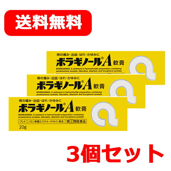 【第(2)類医薬品】天藤製薬【メール便 送料無料！3個セット】まとめ割　ボラギノールA軟膏　20g×3本セット【nko】