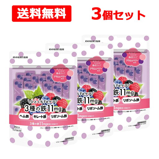 【送料無料】【 井藤漢方 】 \ ひとくちFeケア /3種の鉄 11mg 15日分×3個セット水なしでそのまま!粉末タイプ 健康補助食品 【送料無料】【 井藤漢方 】 \ ひとくちFeケア /3種の鉄 11mg 15日分×3個セット水なしでそのまま!粉末タイプ 健康補助食品