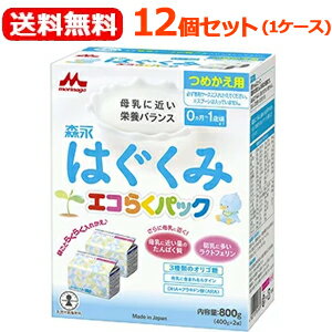 【送料無料】【1ケース(12個セット)】【森永乳業】ドライミルクはぐくみエコらくパックつめかえ用800g(400g×2袋)【つめ替え用】【粉ミルク】 【送料無料】【1ケース(12個セット)】【森永乳業】ドライミルクはぐくみエコらくパックつめかえ用800g(400g×2袋)【つめ替え用】【粉ミルク】