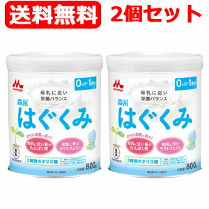 【送料無料 2個セット】森永乳業 ドライミルクはぐくみ 800g 2缶