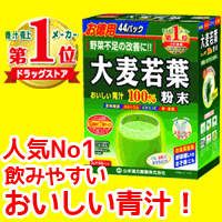 【あす楽対応！】山本漢方　大麦若葉粉末100％　お徳用　スティックタイプ　3g×44包入　【おいしい青汁】