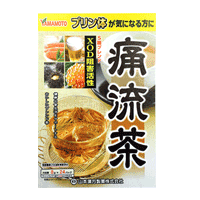 【痛流茶　8g*24包】 ●黒豆、ルイボス、バナバ葉、丁字、カンゾウをバランスよく配合しました。●プリン体が気になる方へお勧めの、毎日おいしく手軽に飲めるおいしさの健康茶です。●残留農薬230種類検査済み お召し上がり方 ＜おいしいつくりかた＞・お水の量はお好みにより、加減してください。・本品は食品ですから、いつお召し上がりいただいてもけっこうです。 〇やかんで煮出す場合沸騰したお湯の中へ1パックを入れとろ火にて煮だしてお飲みください。(約500cc-700ccの中へ1バッグを入れ、とろ火で約5分) 〇アイスの場合煮だしたあと、湯ざましをして、ペットボトル又はウォーターポットに入れ替え、冷蔵庫で冷やして、お飲みください。 〇冷水だしの場合ウォーターポットの中へ、1バッグを入れ、水約600ccを注ぎ、冷蔵庫に入れて、約2時間約冷やしてお飲みください。 〇急須の場合急須に1パックを入れ、お飲みいただく量の湯を入れて、カップや湯のみに注いでお飲みください。 栄養成分表 （1杯100ccあたり） エネルギー　1kcal タンパク質　0g 脂質　0g 炭水化物　0.2g ナトリウム　11mg キサンチンオキシターゼ阻害試験　32％ ※600〓のお湯に1バッグ（8g）を入れ5分間に出した液について試験しました。 原材料名 黒豆（遺伝子組み換えの黒豆は使用しておりません。）、ルイボス、バナバ葉、丁字、カンゾウ 容量 8g×24包 区分 日本製・健康食品 &nbsp;メーカー 山本漢方製薬 商品に関するお問い合わせ TEL：0568-73-3131 広告文責 株式会社エナジーTEL:0242-85-7380（平日10:00-17:00） 薬剤師：山内典子 登録販売者：山内和也