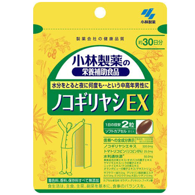 商品特長 ●水分をとると夜に何度も…という方に ●着色料、香料、保存料すべて無添加 原材料 ノコギリヤシエキス、ゼラチン、サフラワー油、デキストリン、春黄金花の実エキス、オオバコの種子エキス、ヤマイモエキス、ニラの種子エキス、ニッケイエキス...