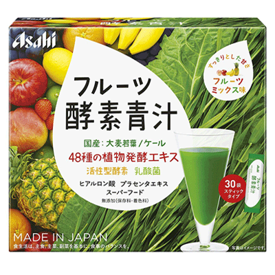 最大400円OFFクーポン！6/7 9:59まで！【アサヒグループ食品】フルーツ酵素青汁　90g（3g×30袋）