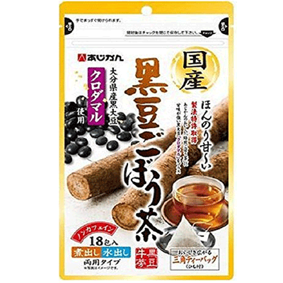 6/5限定！最大100％Pバック＆1,000円OFFクーポンさらに全品2％OFFクーポン!【あじかん】国産黒豆ごぼう茶 18包国産 黒大豆 北海道産 ノンカフェイン煮出し 水だし 両用タイプ 三角ティーバック