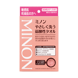 【第一三共ヘルスケア】ミノン　ミノンやさしく洗う弱酸性タオル　1枚【MINON】